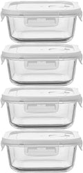 16 oz Glass Food Storage Containers with Lids (4-Pack)