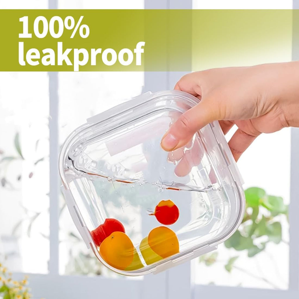 16 oz Glass Food Storage Containers with Lids (4-Pack)