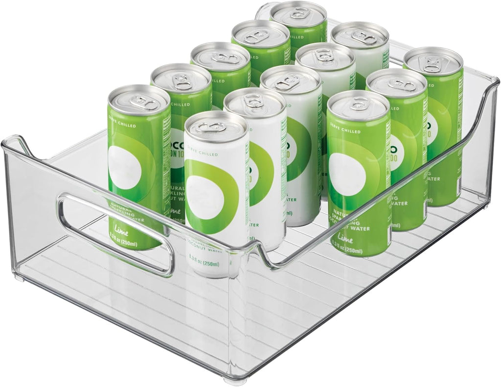Stackable Storage Bin with Handles, Clear | for Pantry or Fridge, Made in USA