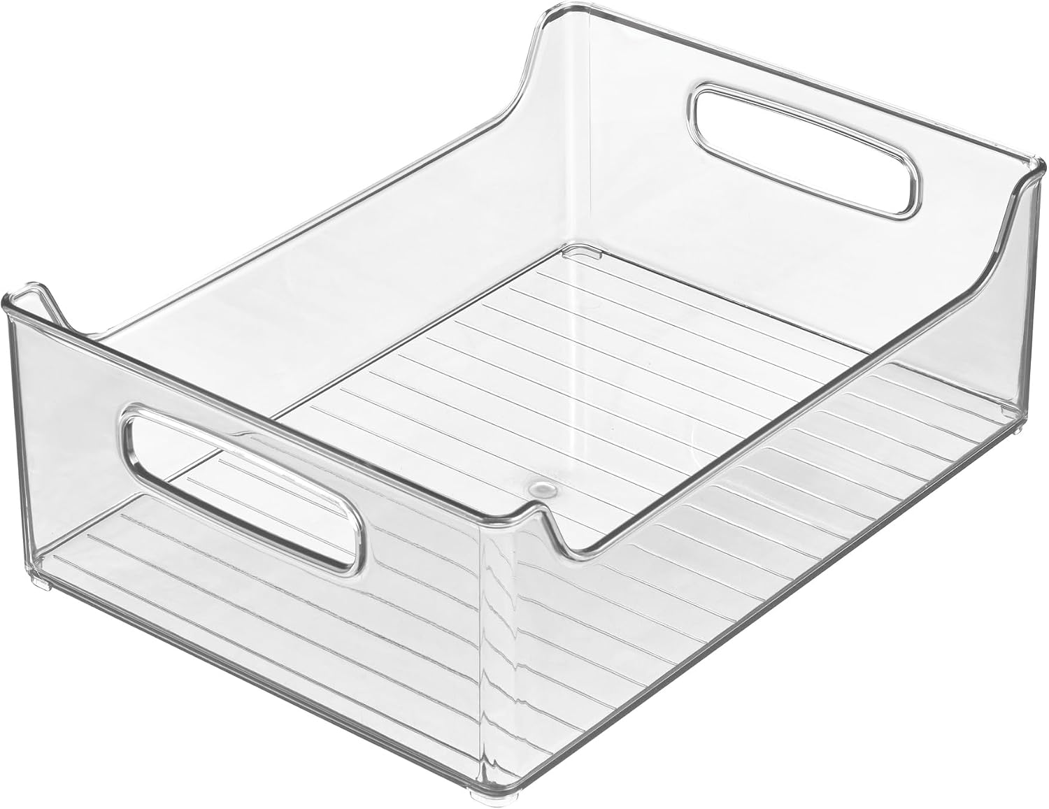 Stackable Storage Bin with Handles, Clear | for Pantry or Fridge, Made in USA