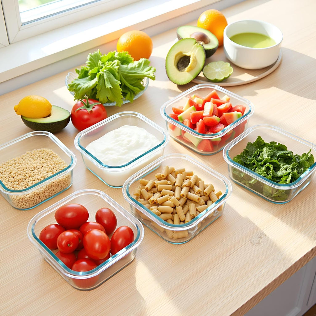 16 oz Glass Food Storage Containers with Lids (4-Pack)