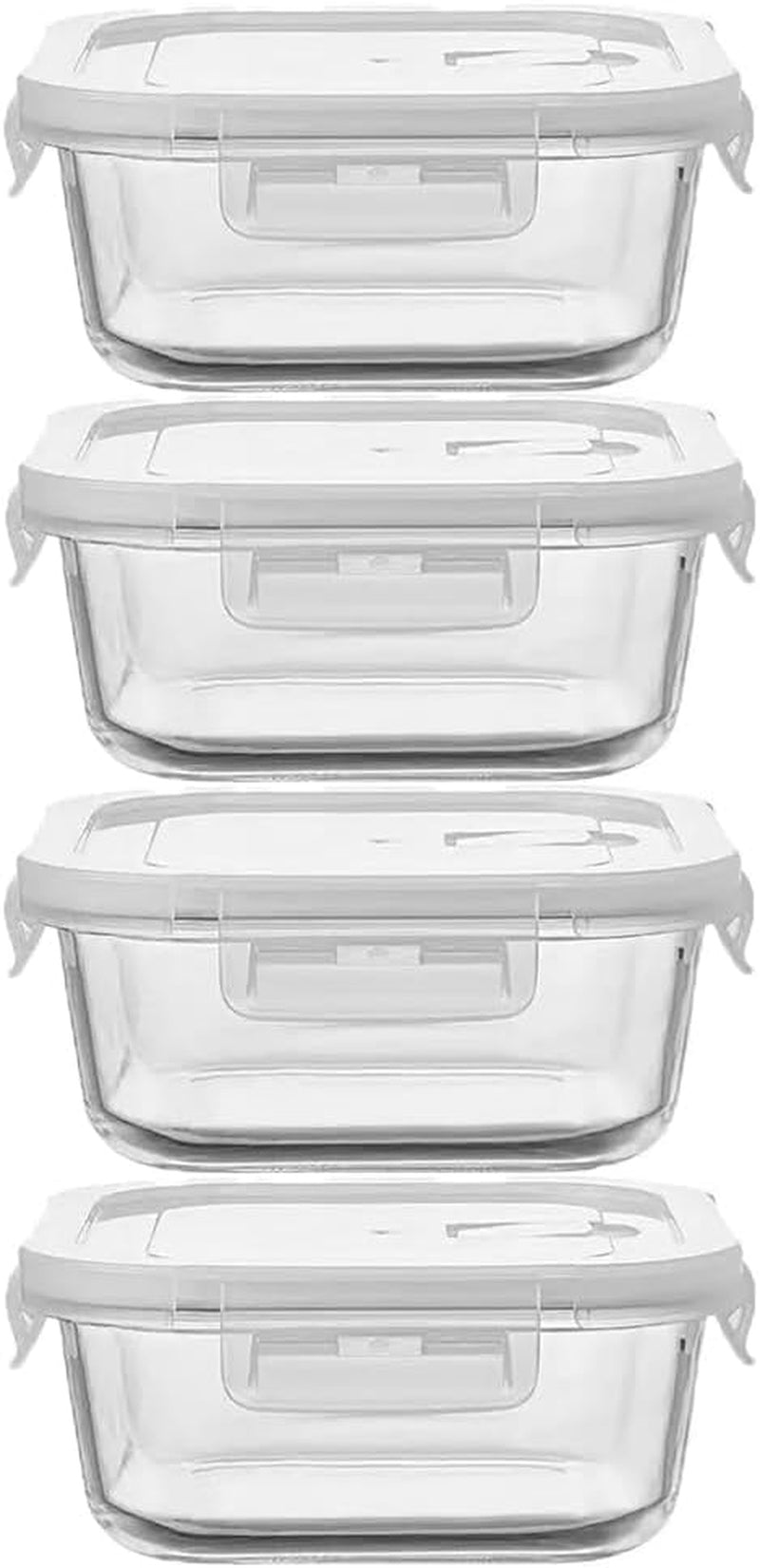 16 oz Glass Food Storage Containers with Lids (4-Pack)